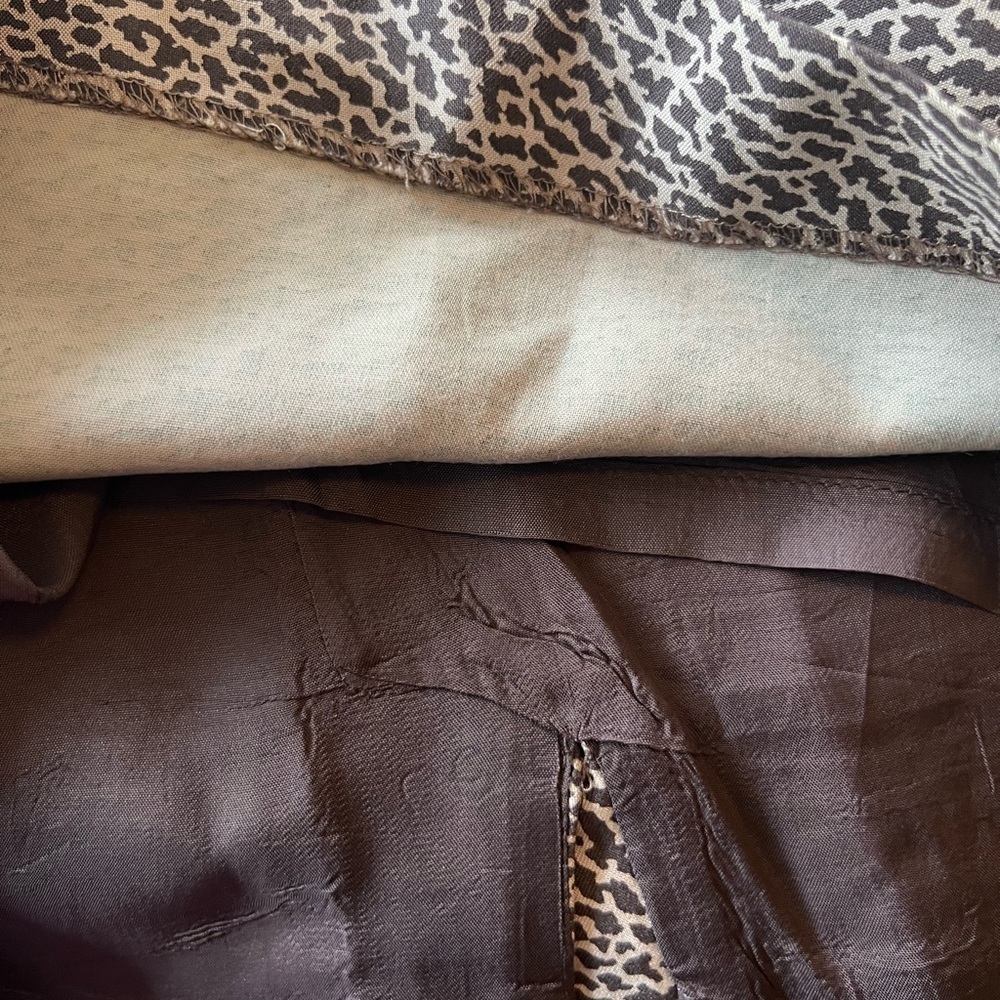 Ann taylor loft skirt silk blend  size O Petite XS animal print business attire - Picture 6 of 8
